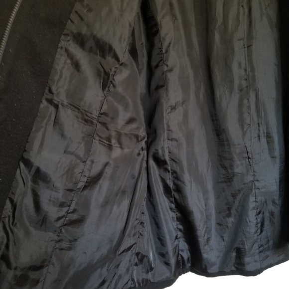 Michael P Hooded Black Wool Coat Size 2X - Picture 3 of 8